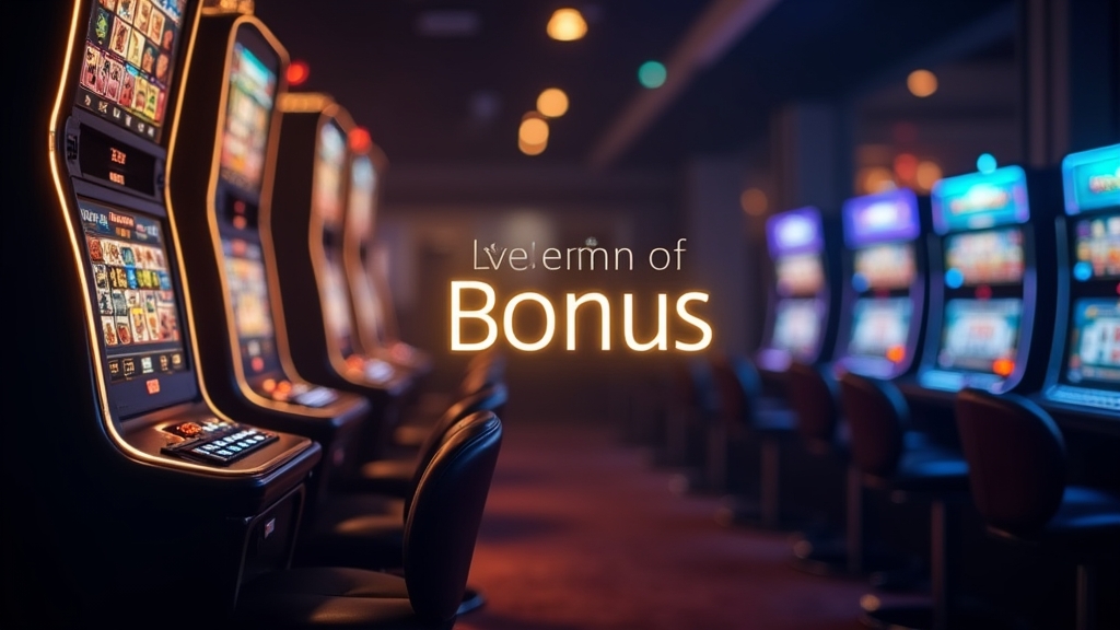 Bonusbedingungen neben Spielautomaten in dunkler Casino-Atmosphäre