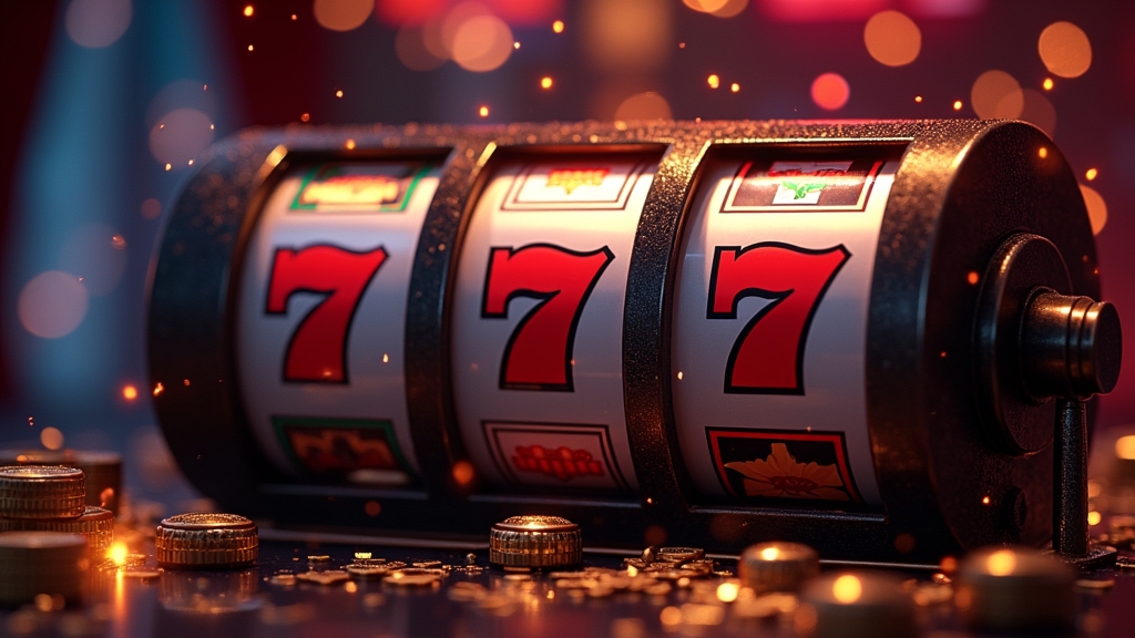 Freispiele-Overlay auf einem Slot im dunklen Casino